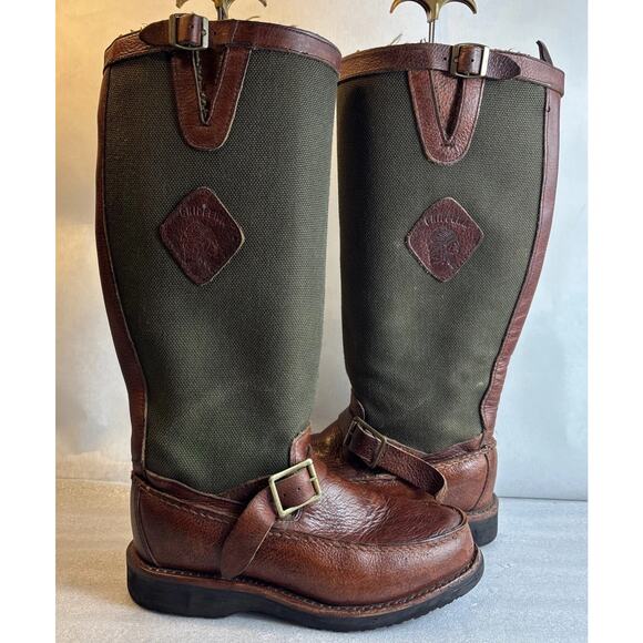 Chippewa Cutter Snake Boots Men\'s Size 7.5 D Leather Canvas USA 23922 main image 7